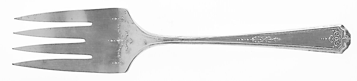 Queen Bess I (Silverplate, 1924) Small Solid Cold Meat Serving Fork by Oneida Silver-1