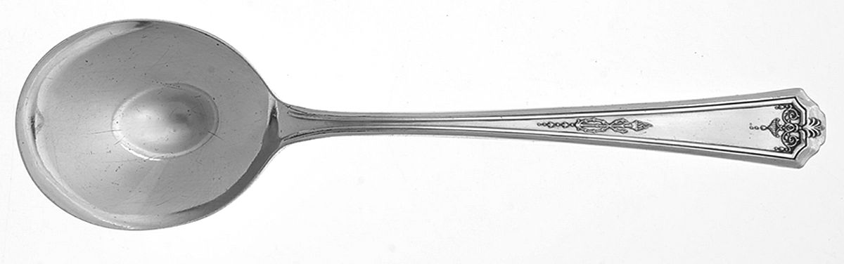 Queen Bess I (Silverplate, 1924) Round Bowl Soup Spoon (Gumbo) by Oneida Silver-1