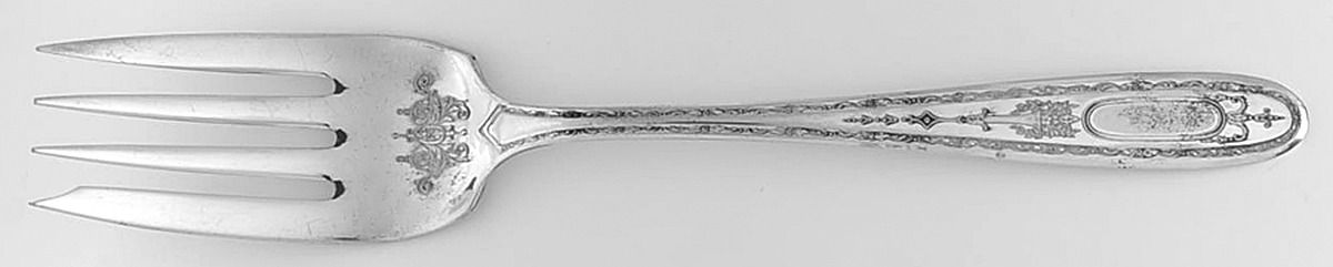 Queen Bertha (Silverplate, 1910) Medium Solid Cold Meat Serving Fork by Oneida Silver-1
