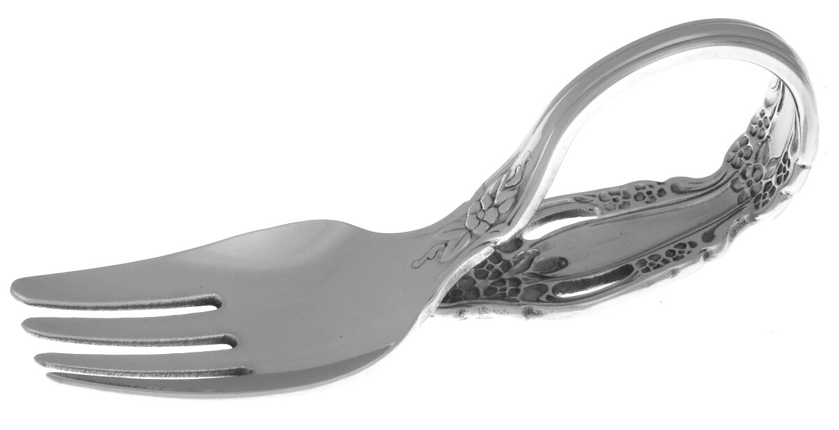 Raphael (Stainless) Baby Fork with Curved Handle HC by Oneida Silver-1