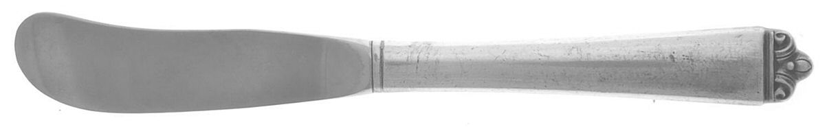 Reigning Beauty (Sterling, 1953) Butter Spreader Hollow Hdl-Paddle/Stainless Blade by Oneida Silver-1