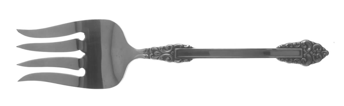 Rembrandt (Stainless, Glossy) Medium Solid Cold Meat Serving Fork by Oneida Silver-1