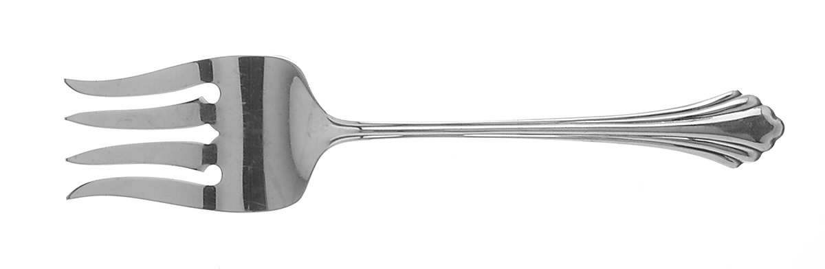 Rembrandt (Stainless, Distinction Deluxe) Medium Solid Cold Meat Serving Fork by Oneida Silver-1
