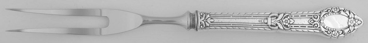 Rendezvous-Old South I (Silverplate 1938) Small Steak Carving Fork with Stainless Prongs by Oneida Silver-1