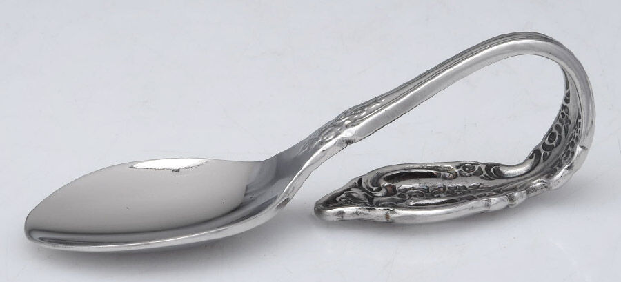 Renoir-Pembrooke (Stainless) Baby Spoon with Curved Handle HC by Oneida Silver-1