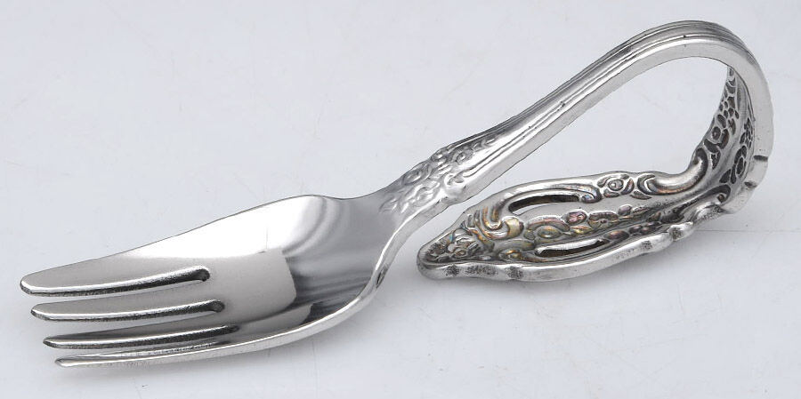 Renoir-Pembrooke (Stainless) Baby Fork with Curved Handle HC by Oneida Silver-1