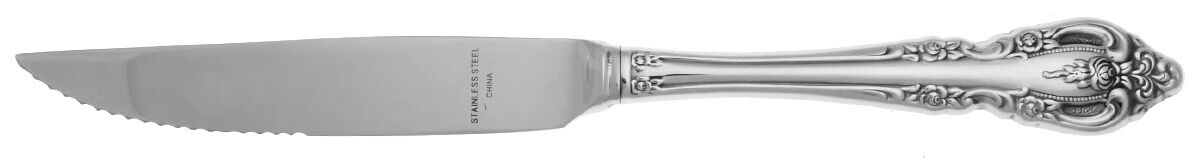 Renoir-Pembrooke (Stainless) Steak Knife Individual Hollow, Serrate HC by Oneida Silver-1