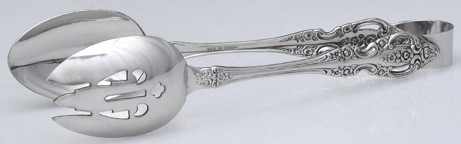 Renoir-Pembrooke (Stainless) Salad Tongs Solid HC by Oneida Silver-1
