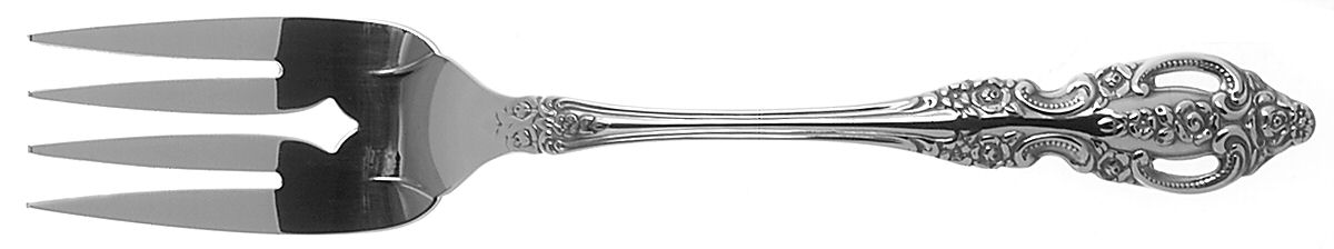 Renoir-Pembrooke (Stainless) Medium Solid Cold Meat Serving Fork by Oneida Silver-1