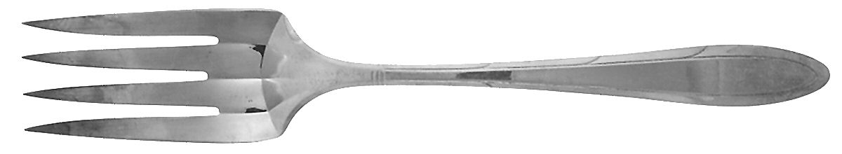 Reverie (Silverplate, 1937) Medium Solid Cold Meat Serving Fork by Oneida Silver-1