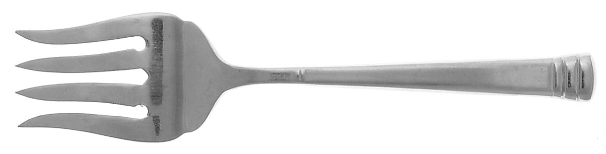 Rhodes (Stainless, Achievement) Medium Solid Cold Meat Serving Fork by Oneida Silver-1