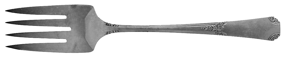 Rio (Silverplate, 1939) Medium Solid Cold Meat Serving Fork by Oneida Silver-1