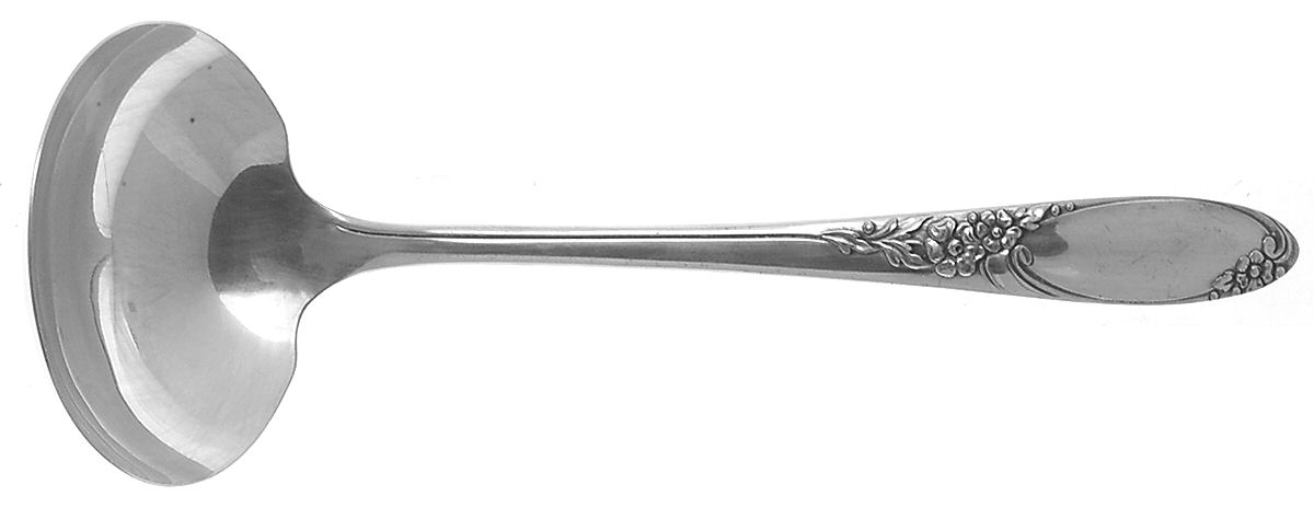 Ribbon Rose (Silverplate, 1960) Solid Gravy Ladle by Oneida Silver-1