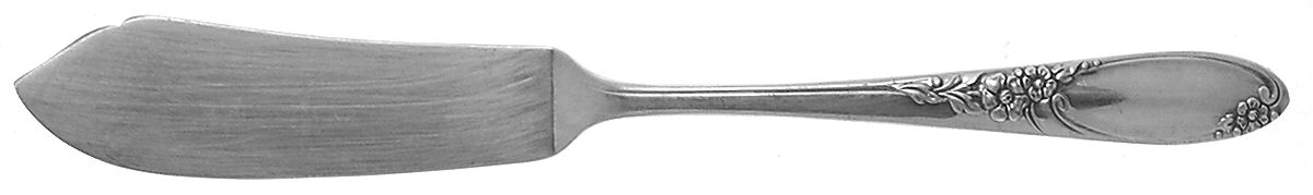 Ribbon Rose (Silverplate, 1960) Flat Handle Master Butter Knife by Oneida Silver-1