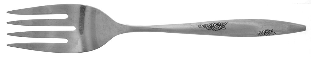 Rose Duet (Stainless) Medium Solid Cold Meat Serving Fork by Oneida Silver-1