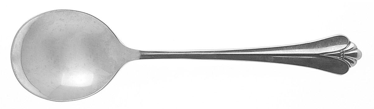 Royal Flute (Stainless) Round Bowl Soup Spoon (Cream Soup) by Oneida Silver-1