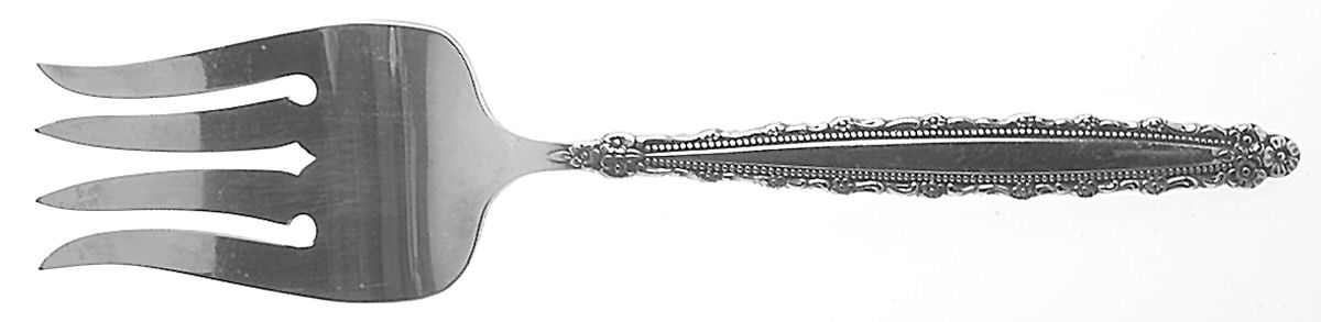 Royal Lace (Silverplate) Medium Solid Cold Meat Serving Fork by Oneida Silver-1