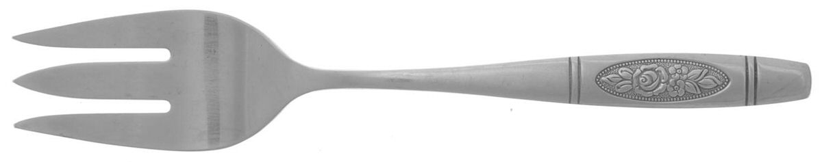 Rose Pendant (Stainless) Medium Solid Cold Meat Serving Fork by Oneida Silver-1