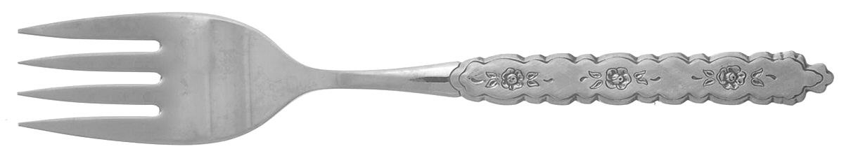 Rose Queen (Stainless) Medium Solid Cold Meat Serving Fork by Oneida Silver-1
