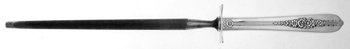Royal Rose (Silverplate, 1939) Small Steel Rod Sharpener Knife by Oneida Silver-1