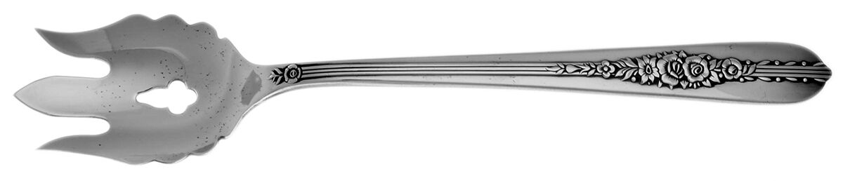 Royal Rose (Silverplate, 1939) Vegetable Serving Fork Solid  HC by Oneida Silver-1