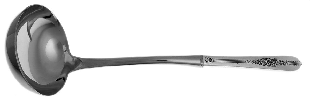 Royal Rose (Silverplate, 1939) Soup Ladle with Stainless Bowl HC by Oneida Silver-1