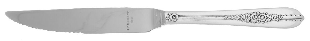 Royal Rose (Silverplate, 1939) Steak Knife Individual Hollow, Serrate HC by Oneida Silver-1