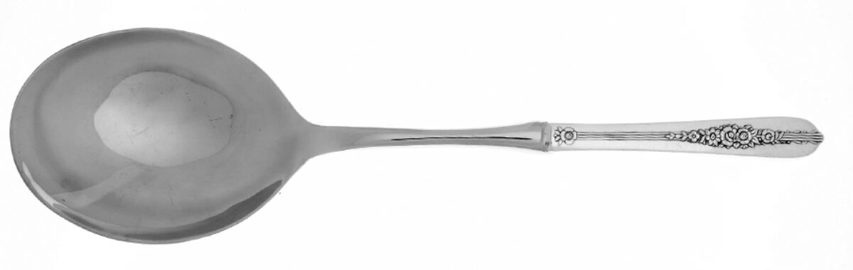 Royal Rose (Silverplate, 1939) Casserole Spoon with Smooth Stainless Bowl HC by Oneida Silver-1