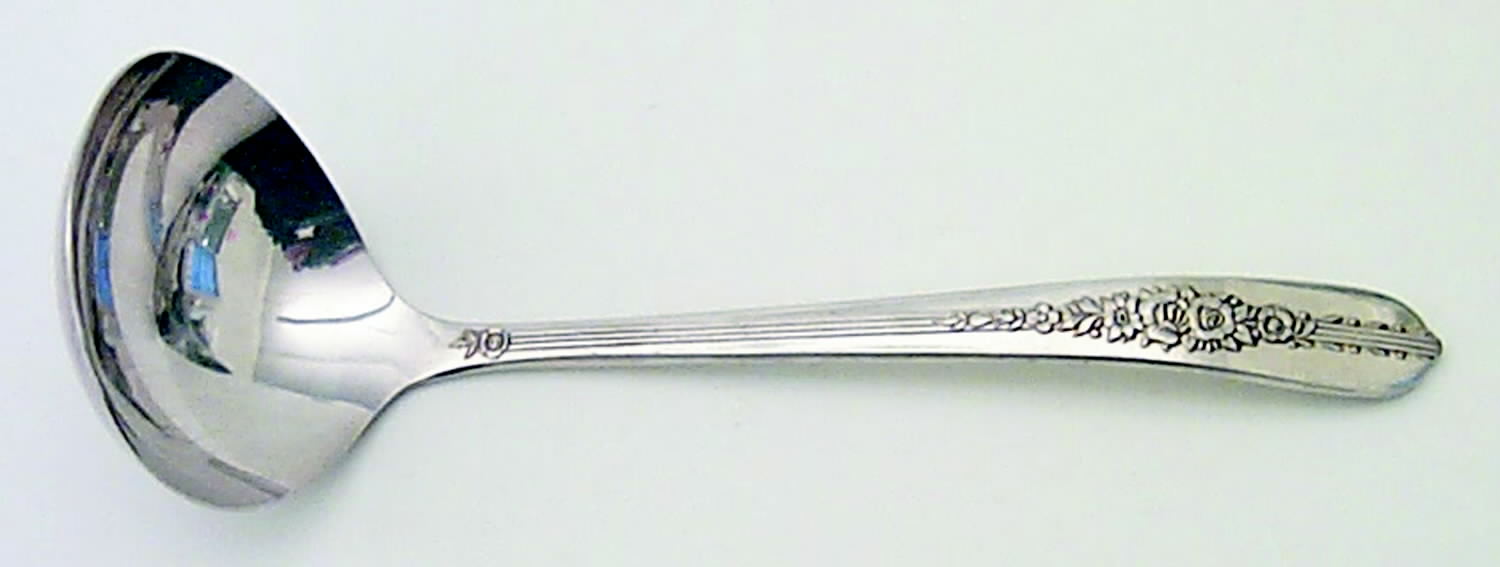 Royal Rose (Silverplate, 1939) Solid Gravy Ladle by Oneida Silver-1