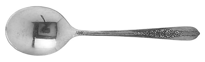 Royal Rose (Silverplate, 1939) Round Bowl Soup Spoon (Cream Soup) by Oneida Silver-1