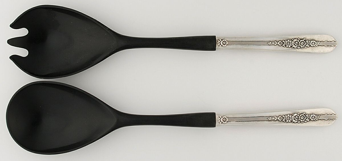 Royal Rose (Silverplate, 1939) Plastic Bowl 2-Piece Salad Set by Oneida Silver-1
