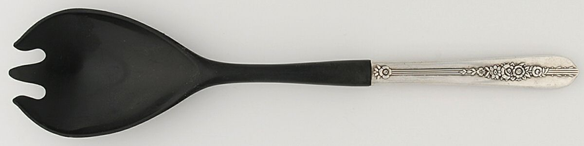 Royal Rose (Silverplate, 1939) Salad Serving Fork with Plastic Prongs by Oneida Silver-1
