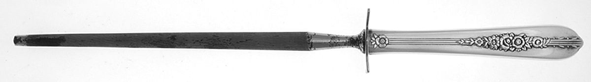 Royal Rose (Silverplate, 1939) Small Steel Rod Sharpener Knife by Oneida Silver-1