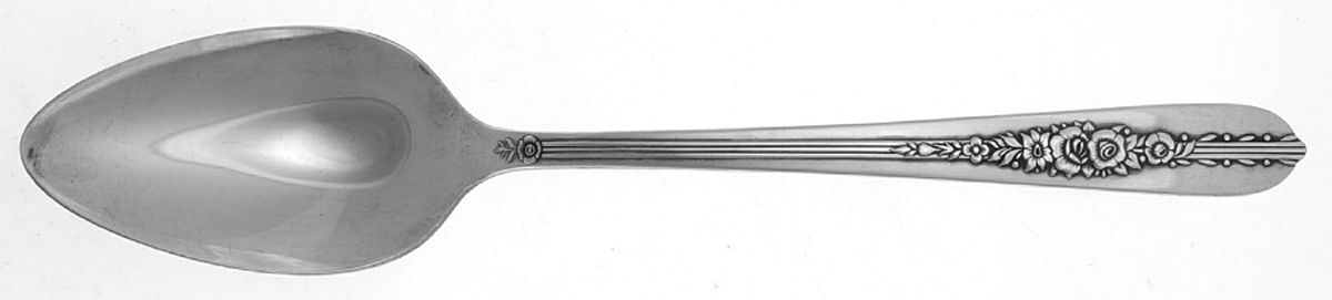 Royal Rose (Silverplate, 1939) Pierced Tablespoon (Serving Spoon) by Oneida Silver-1