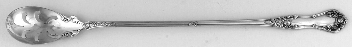 Rosemary (Silverplate, 1906) Pierced Bowl Long Handle Olive Spoon by Oneida Silver-1