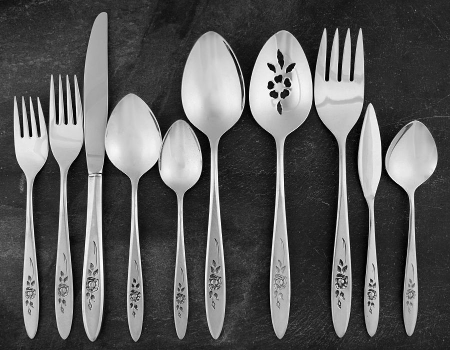 Rose Shadow (Stainless) 45 Piece Starter Set by Oneida Silver-1