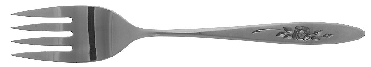 Rose Shadow (Stainless) Medium Solid Cold Meat Serving Fork by Oneida Silver-1