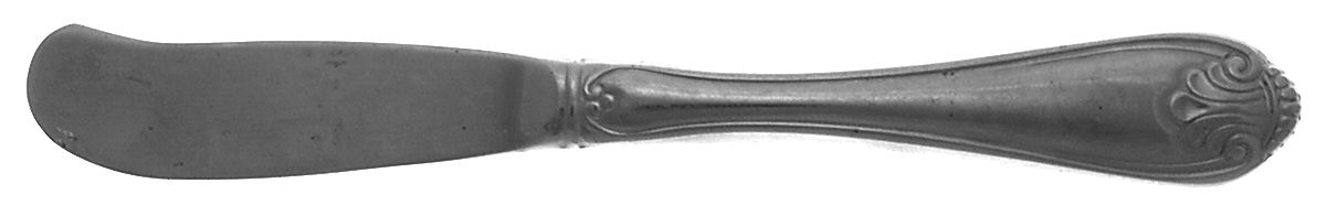 Royal Shell (Stainless) Solid Handle Paddle Butter Spreader by Oneida Silver-1