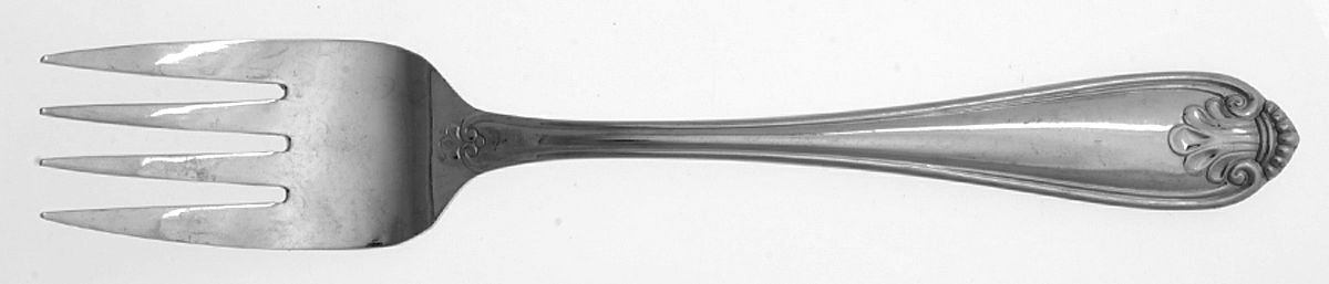 Royal Shell (Stainless) Medium Solid Cold Meat Serving Fork by Oneida Silver-1