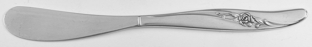 Rose Song (Silverplate, 1964) Flat Handle Butter Spreader by Oneida Silver-1
