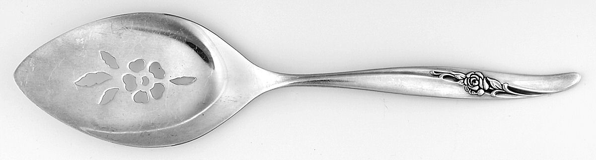 Rose Song (Silverplate, 1964) Solid Pierced Pie Server by Oneida Silver-1