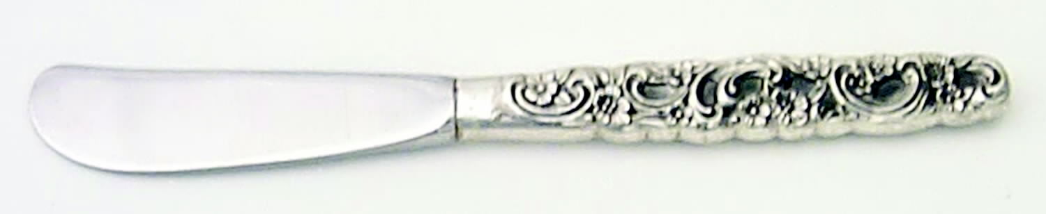 Rubaiyat (Sterling, 1969) Butter Spreader Hollow Hdl-Paddle/Stainless Blade by Oneida Silver-1