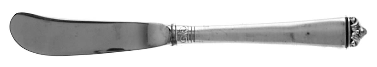 Satin Beauty (Sterling, 1966) Butter Spreader Hollow Hdl-Paddle/Stainless Blade by Oneida Silver-1