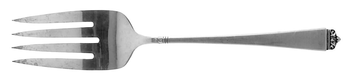 Satin Beauty (Sterling, 1966) Medium Solid Cold Meat Serving Fork by Oneida Silver-1