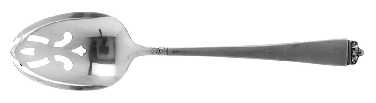 Satin Beauty (Sterling, 1966) Pierced Tablespoon (Serving Spoon) by Oneida Silver-1