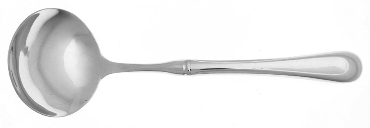 Sand Dune (Stainless, Glossy, Wide Indent Center) Gravy Ladle with No Spout Stainless Bowl HC by Oneida Silver-1