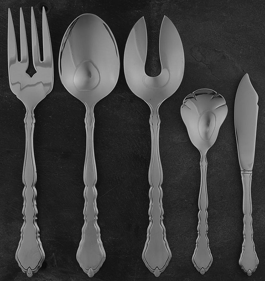 Satinique (Stainless, Community, Newer) 5 Piece Hostess Set by Oneida Silver-1