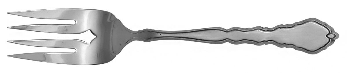 Satinique (Stainless, Community, Newer) Medium Solid Cold Meat Serving Fork by Oneida Silver-1