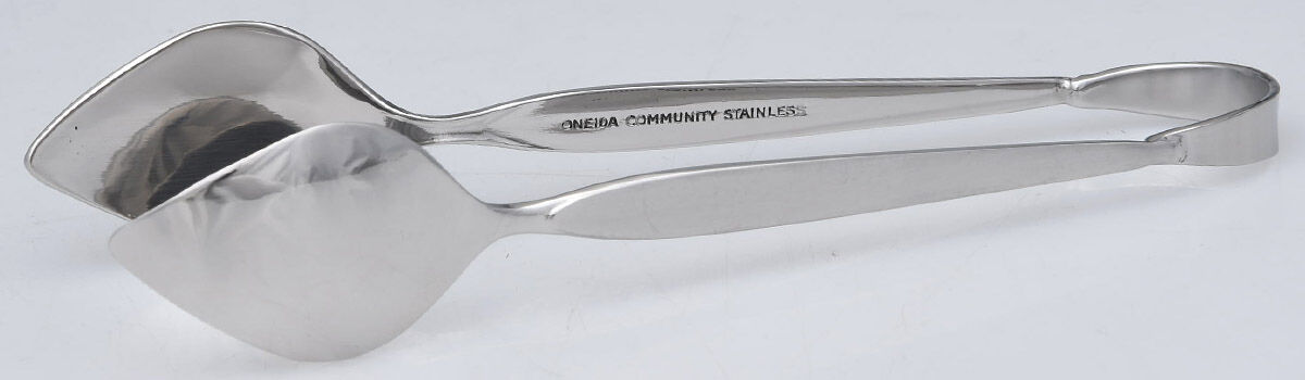 Satinique (Stainless, Older) Sugar Tongs Solid HC by Oneida Silver-1