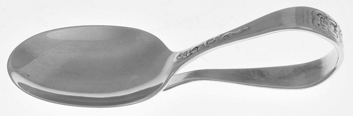 Scandinavia (Silverplate, 1970) Curved Handle Baby Spoon by Oneida Silver-1